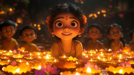 Aufkleber - The Enchanted Diwali Lights. A Family's Journey of Joy and Magical Surprises