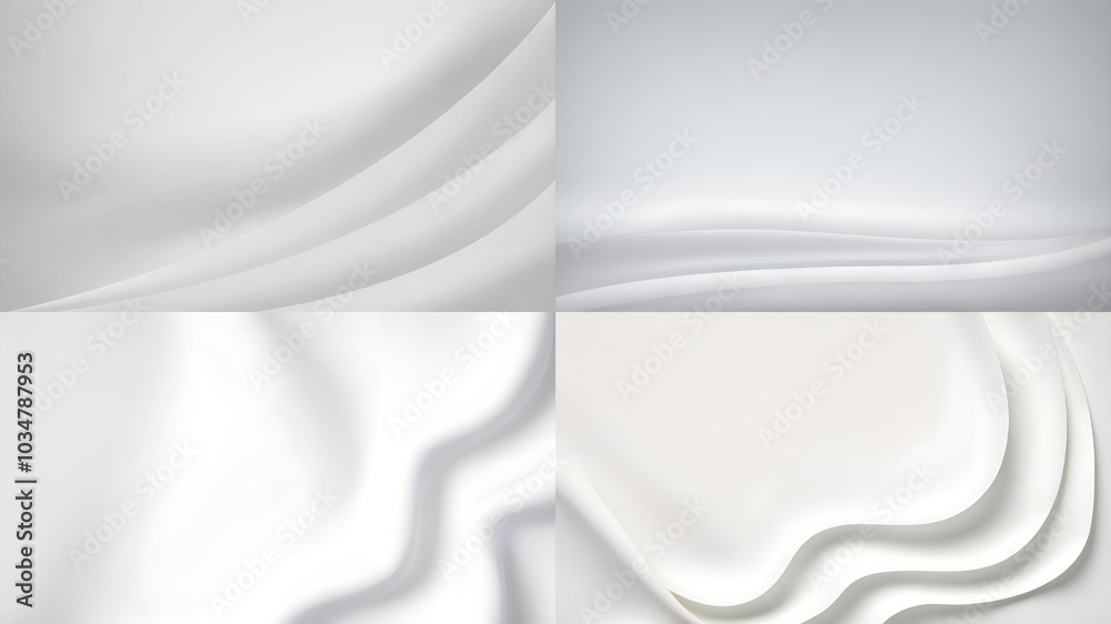 collection of four abstract white backgrounds with subtle, flowing ...