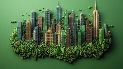 Poster - pixel art styledepicting sustainable project investment showcasing eco friendly initiatives and financial growth through green technology and renewable energy sources.image