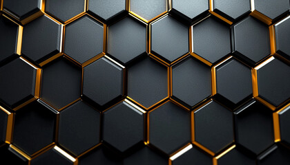 Wall Mural - Geometric shapes in gold and black color pattern. generated by AI