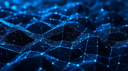 Poster - Abstract Blue Geometric Network