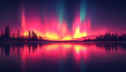 Wall Mural - majestic mountain landscape with vibrant starry night sky generated by ai