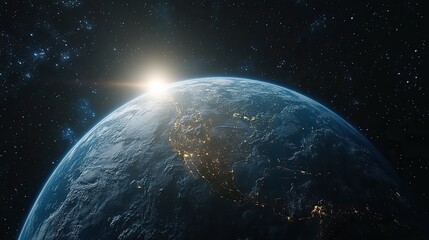 Poster - stunning view of earth from space showcasing the planets natural beauty amidst the vast cosmos.image