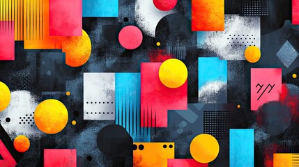 Poster - stylizedof social interaction and messaging with smartphone and speech bubbles featuring abstract sh