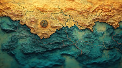 Poster - urban map with detailed terrain showcasing gis geodat mapping concepts perfect for visualizing city planning geographic analysis and digital cartography.illustration