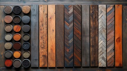 Poster - various wooden flooring samples showcasing diverse textures and colors highlighting modern flooring trends.image