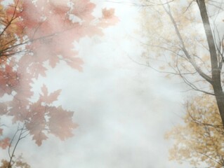 Poster - Abstract Digital Artwork of Autumn Trees with Glitch Effects