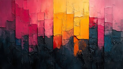 Poster - vibrant abstract background featuring high contrast colorful art collage the composition blends various textures and hues creating dynamic and visually striking piece.stock image