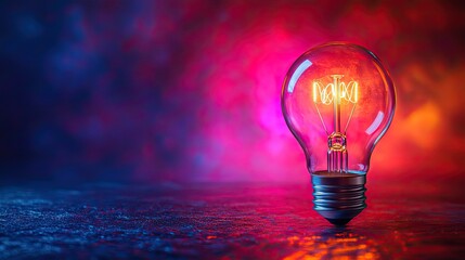 Poster - vibrant lightbulb symbolizing innovation and breakthrough set against colorful background with ample space for text.image
