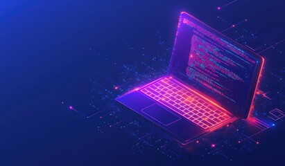 Poster - laptop with code on screen