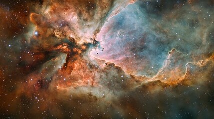Wall Mural - Vivid Cosmic Scene with Colorful Nebula and Stars