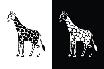 Giraffe Silhouette Icon. Isolated Symbol of the Camelopardalis Mammal