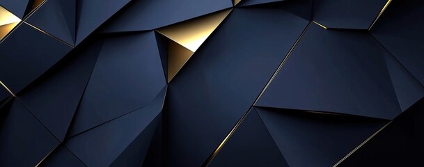 Poster - Dark blue and gold background with geometric shape