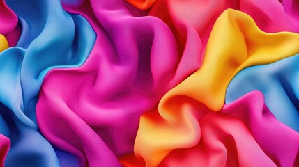 Poster - Colorful plain curled fabric background made of cotton polyester and lycra