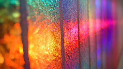 Poster - Multicolored abstract background featuring laser light effects for design with a patterned wall creating a frame that allows space for text
