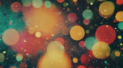 Poster - Vintage bokeh circles create a beautiful abstract background filled with vibrant particles