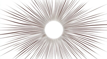 Poster - Radial circular lines forming a geometric element Abstract shapes with sunburst rays symbol 2D cartoon style illustration on a white background