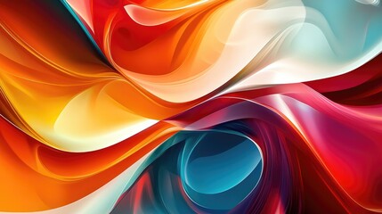 Poster - dynamic abstract background featuring fun shapes and smooth lines