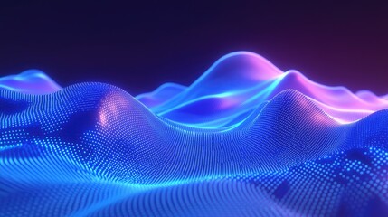 Poster - beautiful abstract wave background featuring blue light and a digital wave effect ideal for corporat