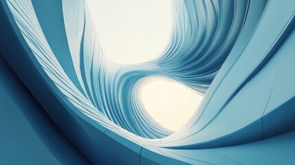 Poster - Curvilinear background design 3D visualization Digital artwork