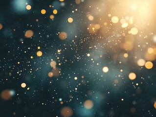 Poster - fantasy 3d rendering of vibrant dust particles with a bokeh effect against a dark backdrop