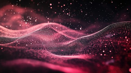 Poster - Futuristic particle line backdrop digital wave technology concept background