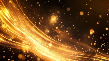Poster - Illuminated lines create stunning light bursts against a dark backdrop forming a shimmering abstract background with luminous effects