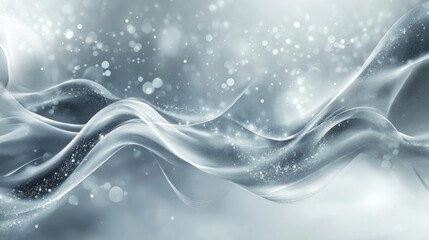 Poster - elegant abstract grey background featuring shimmering elements and flowing waves beautiful illustrat