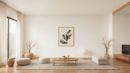 Poster - Minimalist living room with a modern design.