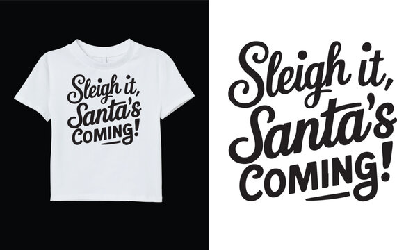  Silhouette Vector Style Typography Christmas T-Shirt Designs for Holiday Apparel