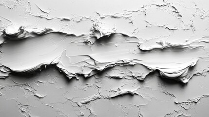 Leinwandbilder - Thick white paint forms an abstract texture across the surface, showcasing varied patterns and ridges. The light enhances every detail, adding depth.