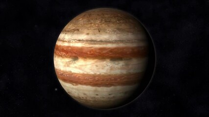 Wall Mural - cinematic jupiter planet rotating in space.
