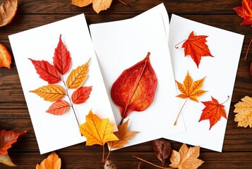 _ - Photographically printed images of autumn leaves. ;