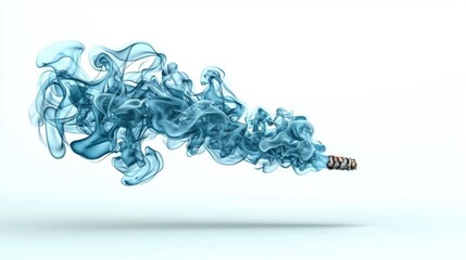 A photostock images of dark blue swirling smoke, isolated on white background, High Quality