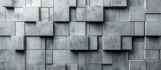 Aufkleber - Grey Quadtrates In A Light Grey Background