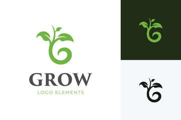 Wall Mural - Letter G Growth plant logo icon design for agriculture, farmer, agronomy vector logo illustration