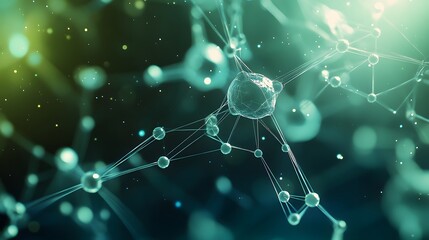 Poster - template for science and technology presentation. plexus style background.