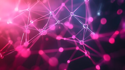 Poster - template for science and technology presentation. plexus style background.