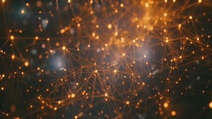 Poster - Abstract Background With Multiple Lines and Dots, A web of interconnected nodes depicting the decentralized nature of blockchain technology