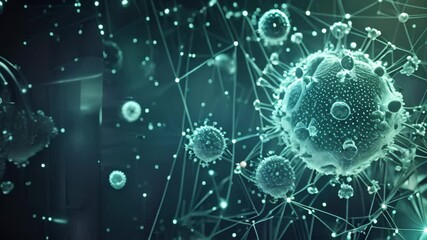Poster - A Videograph capturing a cell phone in shades of blue and green, AI predicting pandemic spread using big data