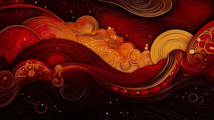 Wall Mural - chinese traditional background design with abstract pattern in red background chinese red textured p