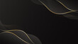 © Ruwaifi - Abstract black luxury background with gold lines. Elegant wave modern wallpaper. Template banner background for sales, ads, events, awards, web, pages, and others