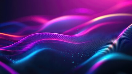 Poster - Dark abstract background featuring luminous lines