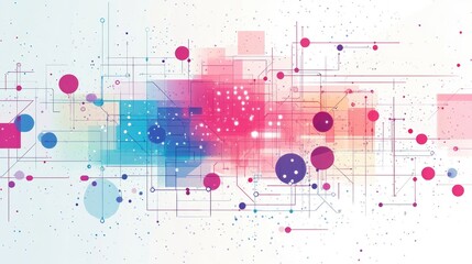 Poster - Minimalist Abstract Geometric Design Illustrating a Convolutional Neural Network Concept in Technology