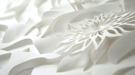 Poster - Folded white paper sheets with cut out designs