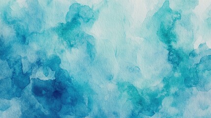 Poster - Abstract watercolor background featuring shades of blue and turquoise ideal for textures backgrounds and web banner designs