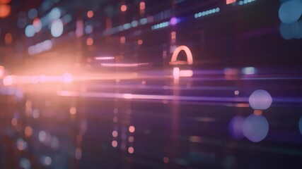 Poster - An Video of a computer screen displaying a lock symbol, indicating secure access to the device, Conceptual Video of a data breach