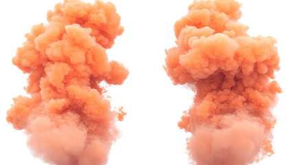 Poster - Orange Smoke Clouds on Isolated Background Generative AI