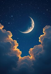Wall Mural - moon and clouds