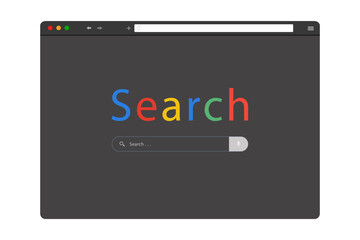 Poster - web Browser window.  Internet search window